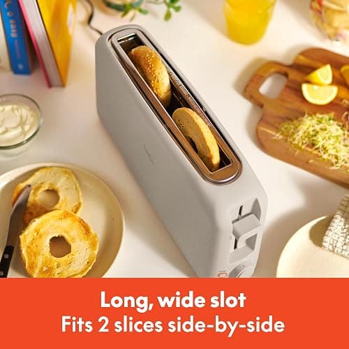 bella 2 Slice Slim Toaster, Fits-anywhere™ Kitchenware, 6 Setting Shade Control with Reheat & Cancel Buttons, Fits sourdough, 10” Long Slot, Anti Jam & Auto Shutoff, 900 Watt, Oatmilk thumbnail 6