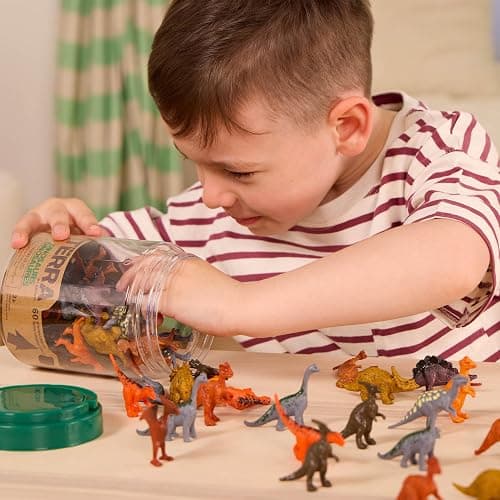 Terra by Battat – 60 Pieces Dinosaur Figures Assorted Mini Plastic Animals for Kids Birthday Party Supplies Decorations Educational Toy Playset 3+ Years thumbnail 2
