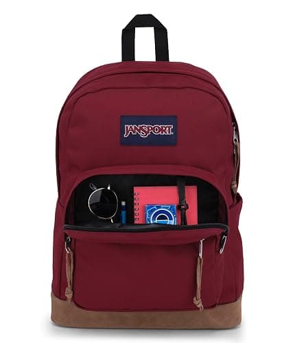 JanSport Right Pack Backpack - Durable Daypack with Padded 15" Laptop Sleeve, Spacious Main Compartment & Integrated Water Bottle Pocket - Russet Red thumbnail 5