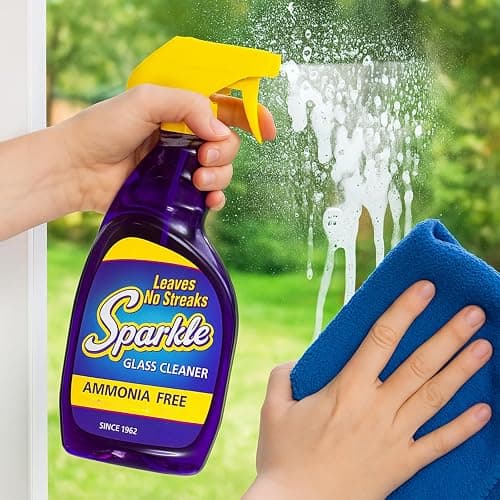 Sparkle Ammonia-Free Glass Cleaner Refill, Heavy Duty Streak-Free Window & Mirror Cleaner Spray, Original Formula, 2L Bottle (Pack of 1) thumbnail 4