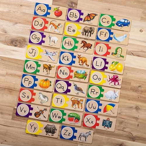 Melissa & Doug Self-Correcting Alphabet Puzzle (52 pcs) with Toy Storage Box, Wooden ABC Puzzles for Toddlers & Preschoolers, Montessori Learning Toys for Girls & Boys 4+ thumbnail 8