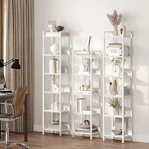 MAHANCRIS Bookshelf, 5-Tier Bookcase, Standing Book Shelf for Small Space, Storage Shelf Organizer, for Living Room, Bedroom, Study, Balcony, White BKBW5501 thumbnail 2