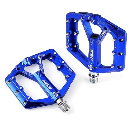 Mountain Bike Pedals,3 Bearings Bike Pedals Platform Bicycle Flat Pedals 9/16" Pedals Black MTB Pedals Metal Bike Pedals thumbnail 6
