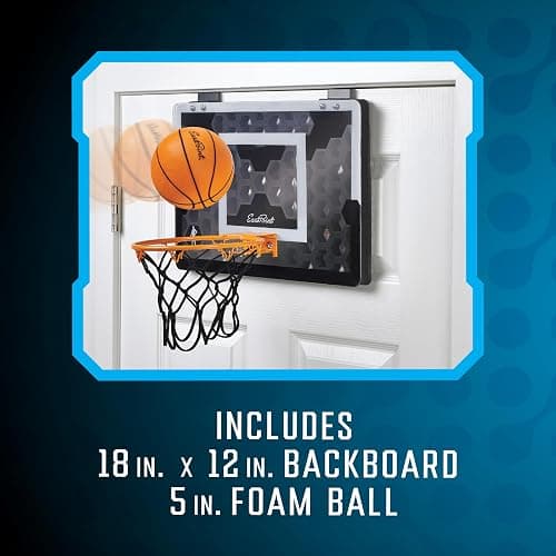 EastPoint Sports Shh Sports Over-The-Door Basketball Set – Silent Bounce Foam Ball, 18" x 12" Backboard – Ages 8+ thumbnail 6