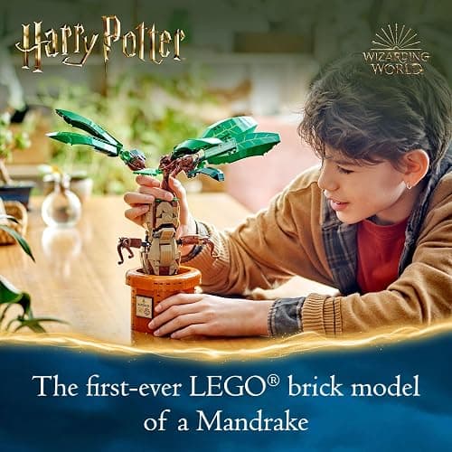 LEGO Harry Potter Mandrake Figure & Pot Plant Toy, Harry Potter Collectible Gift Idea for Kids, Magical Creature Playset for Room décor, Harry Potter Toy for 10 Year Old Girls, Boys or Any Fan, 76433 thumbnail 3