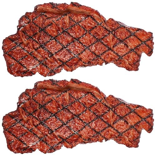 Yardwe 2Pcs Artificial Fake Steak Simulation Food Fake Cooked Roast Beef Meat Home Kitchen Decoration Market Display Photography Props (Brown) thumbnail 9