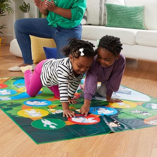 Hasbro Gaming Twister Junior Game, Animal Adventure 2-Sided Mat, 2 Games in 1, Party Game for Kids Ages 3 and Up, Indoor Game for 2-4 Players - Multicoloured thumbnail 5