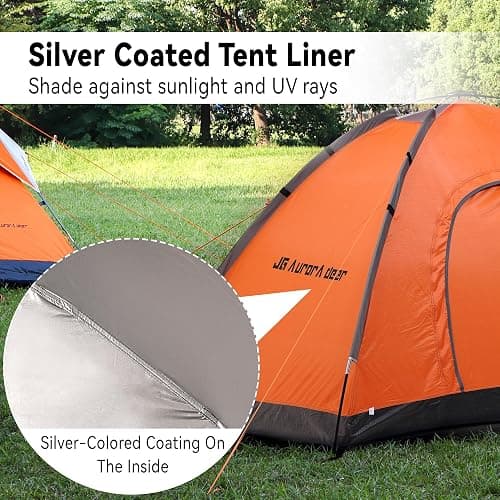 2 Person Camping Tent 4 Person Tents for Camping Windproof Tents for Camping Hiking Backpacking Traveling 2/3/4 Family People Tents for Camping Portable Tent with Carry Bag thumbnail 6