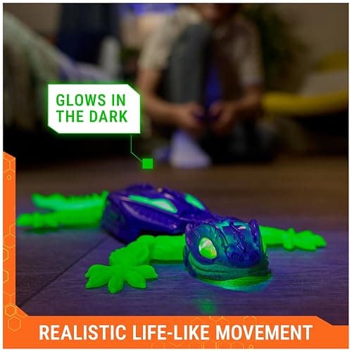HEX Bots Glow-in-The-Dark Gecko with Official Wall Climber Technology, Rechargeable Remote Control Robot Kids Toys, Prank Toys for Boys & Girls Ages 4 & Up thumbnail 3