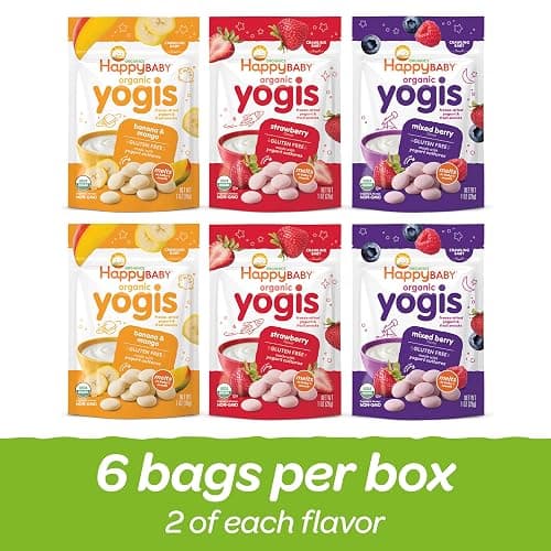 Happy Baby Organics Yogis Freeze-Dried Yogurt & Fruit Snacks, Variety Pack, 1 Ounce (Pack of 6) thumbnail 2