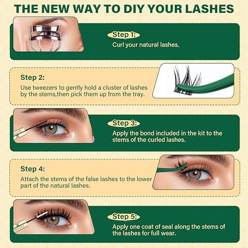 KEYYOU LASH Manga Lash Clusters 8-18mm Fairy Eyelash Clusters Natural DIY Lash Extension Wispy with Soft Thin Band(MG03) thumbnail 6