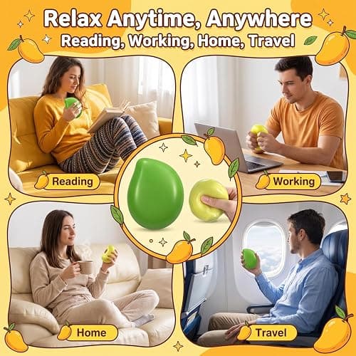 Crunchy Mango Squishy, Mango Squishy, Soft Slow Color Changing Mango Squishys, Realistic Fruit Squeeze Toy,Stress Relief, for Adults thumbnail 6