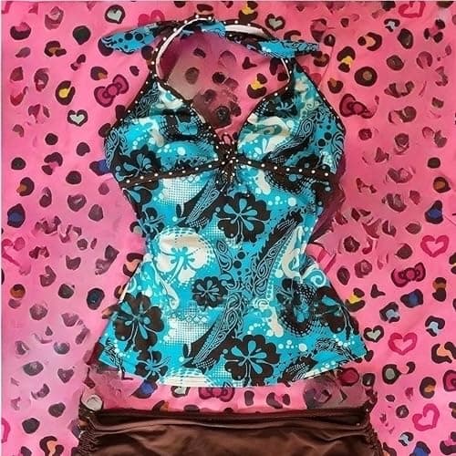 Grunge Halter Tank Top Women 2000s Cute Backless Sleeveless Going Out Cottagecore Summer Y2k V Neck Floral Tops thumbnail 2