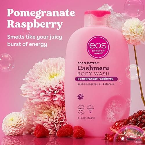 eos Cashmere Body Wash – Pomegranate Raspberry, Moisturizing Body Wash, Creamy Gel Formula, with Shea Butter, Glycerin, Vitamin E, pH Balanced, Sensitive Skin, Vegan, 16 fl oz thumbnail 2