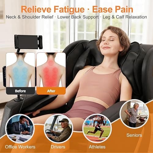 GOLD TIME Upgraded Massage Chair Full Body, Zero Gravity Recliner with Heat, 10 Fix Points, Bluetooth, Touch Screen, Footrest, Shiatsu Massage Chair Full Body for Parents, Seniors & Easy Assembly thumbnail 7