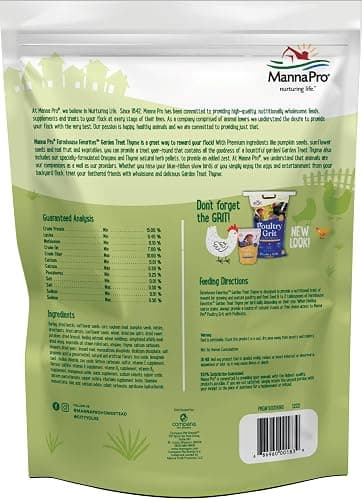 Manna Pro Farmhouse Favorites – Garden Treat Thyme – Premium Grains for Poultry – Made with Oregano & Thyme – Real Veggie Poultry Feed Supplement – 4lb Bag thumbnail 2