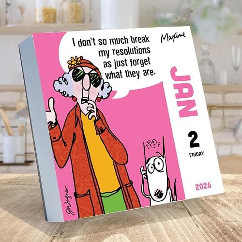 TF Publishing 2026 Maxine Daily Desktop Calendar - Small Daily Desk Calendar 2026 for Home or Office Organization, Full-Color Tear-Off Pages & Stand-Up Display with Funny Quotes - 5.25 x 5.25 In thumbnail 2