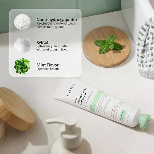 Boka Fluoride Free Toothpaste, Nano Hydroxyapatite Toothpaste, Appropriate for Sensitive Teeth - for Adult Oral Care - Ela Mint Flavor, 4 Fl Oz 1Pk US Manufactured thumbnail 4