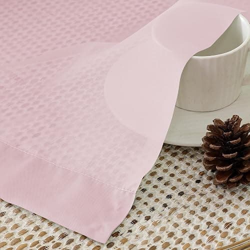 OVZME Blush Pink Sheer Curtains 84 Inches Long 2 Panels - Soft Light Filtering Window Sheer Panels for Living Room/Bedroom, Top Dual Rod Pocket, 1 Pair, Each 42Wx84L Inches thumbnail 5