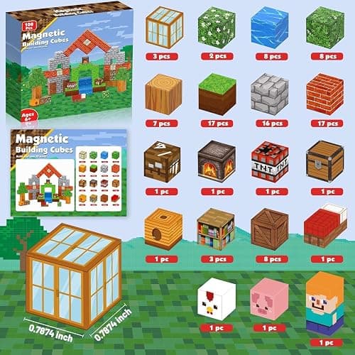 Goody King Magnetic Blocks |100PCS Magnetic Building Cube Game, Constructions Toys for Boys & Girls Age 3-4, 5 6 7 8 9 10, STEM Montessori Stacking Toy, Sensory Tiles Building Birthday for Toddlers thumbnail 2