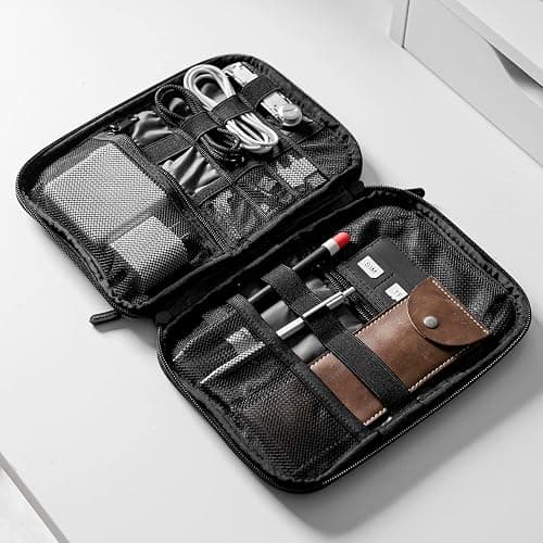 BAGSMART Large Electronics Travel Organizer Case, Tech Accessories Cord Storage Bag for Phone, Power Bank, SD Card, Cables, Black thumbnail 7