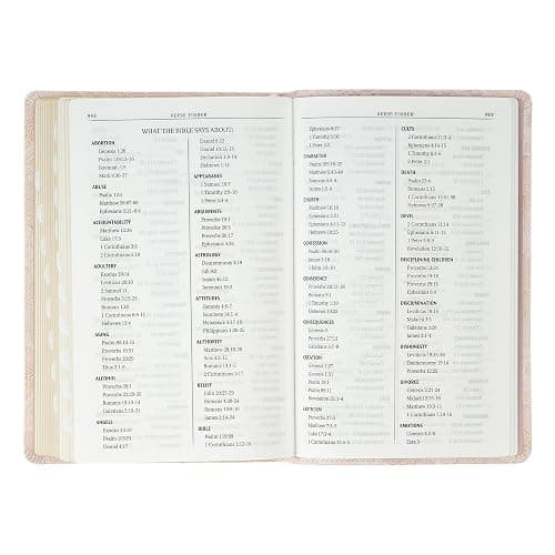 KJV Holy Bible, Deluxe Gift Bible with Thumb Tabs, Ribbon Marker, King James Version, Faux Leather, Pink thumbnail 8