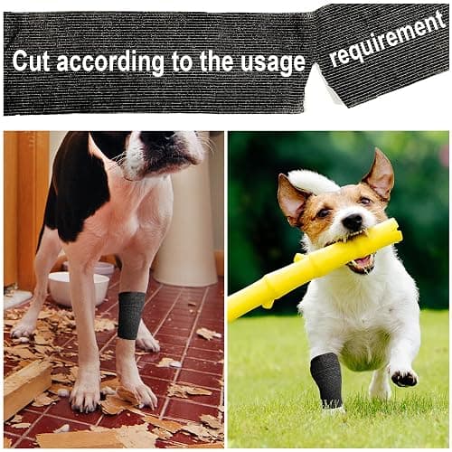 Carbou Self Adhesive Bandage Wrap 4" x 5yd 8ct Vet & Athletic Black | Vet Wrap Elastic Cohesive Bandage Self Adherant Non-Woven Wrap for Wrist, Ankle, Hand,First Aid Medical Stretch Wrap thumbnail 6