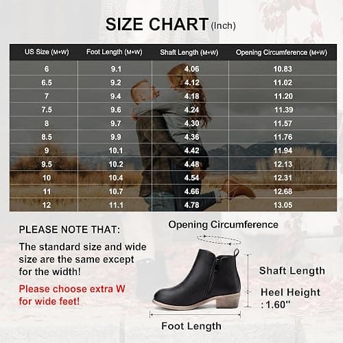Jeossy Women's 905 Ankle Boots, Classic Low Heeled Short Booties, Casual Comfortable Boots with Wide Widths Available thumbnail 8