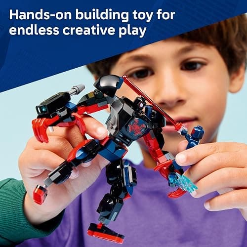 LEGO Marvel Miles Morales Mech vs. Spider-Man 2099 76337 | Building Toys for Boys & Girls, Ages 6+, Super Hero Mech for Pretend Play, 2 Minifigures, 135 Pieces, Gift for Birthdays thumbnail 4