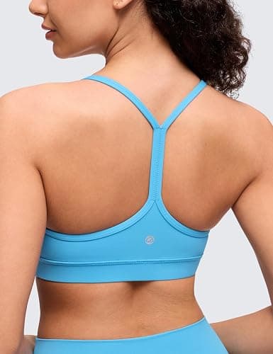 CRZ YOGA Butterluxe Y Back Sports Bras for Women - Padded Racerback Low Impact Spaghetti Thin Strap Workout Yoga Top thumbnail 4