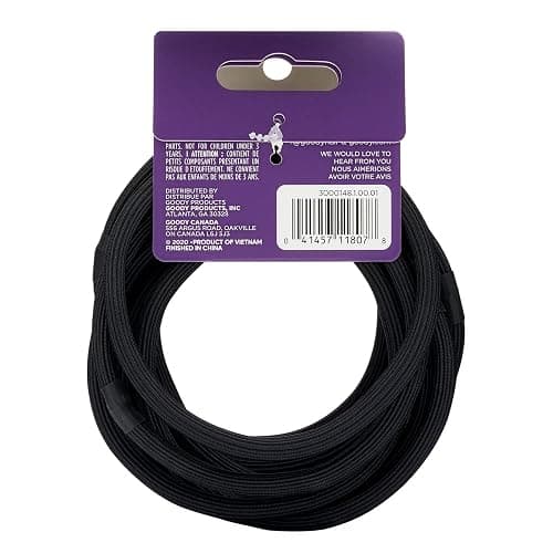 GOODY Ouchless Xtra Long Extra Thick Elastics, 10Ct, Black thumbnail 4