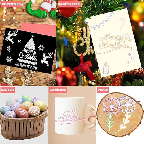 ATDOALL Double Line Outline Markers, 24 Colors Self-Outline Metallic Markers Super Squiggles Shimmer Outline Marker Set for Drawing, Birthday Greeting Card, Doodling, Journal, DIY Art Crafts thumbnail 8
