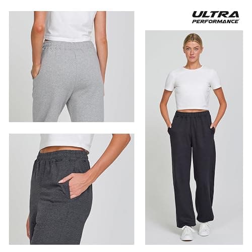 Ultra Performance Womens Joggers Wide Leg 3 Pack Sweatpants Women’s Active Jogger’s Baggy Cinch Bottoms Sweat Pants for Women thumbnail 6