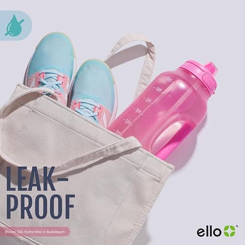 Ello Hydra 64oz Half Gallon Water Jug with Handle and Motivational Time Markers for All Day Hydration, Plastic Reusable Water Bottle with Straw and Locking, Leak Proof Lid, BPA Free thumbnail 5