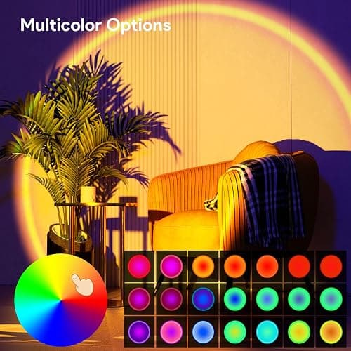 Bavcieu Sunset Lamp Projection Led Lights with Remote,APP Multicolor Night Light 360° Rotation Rainbow Lights 4 Modes Setting for Photography/Selfie/Party/Home/Living Bedroom Decor, Gifts for Women thumbnail 4