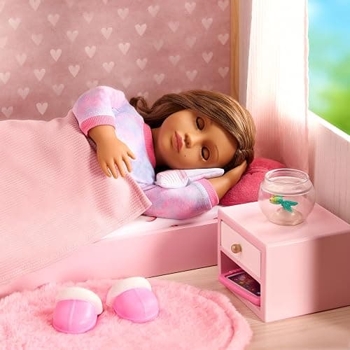 Our Generation – 18-Inch Doll Accessories – Dollhouse Furniture – Platform Bed & Nightstand – Pretend Play 3+ Years– Sweet Snuggles Bedroom Set thumbnail 3