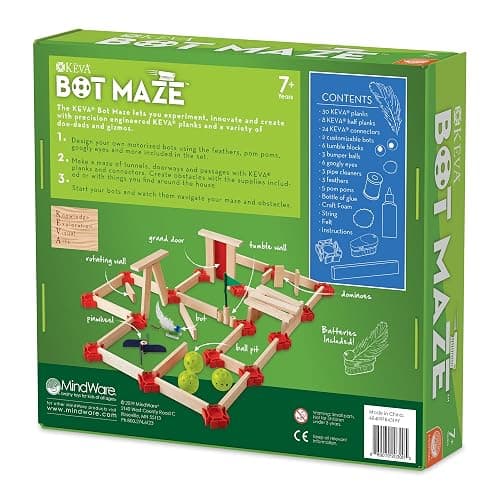 Mindware KEVA Maker Bot Maze, Stem Building Kit Gift for Kids, Includes Wooden Blocks, Motorized Bot, Balls, and More thumbnail 8