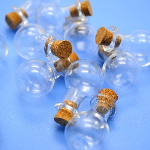 SHAOTONG 2ml Small Mini Glass Bottles Jars with Cork Stoppers.Wishing bottle drifting bottle wedding party DIY Etc. (D-20Pcs) thumbnail 3