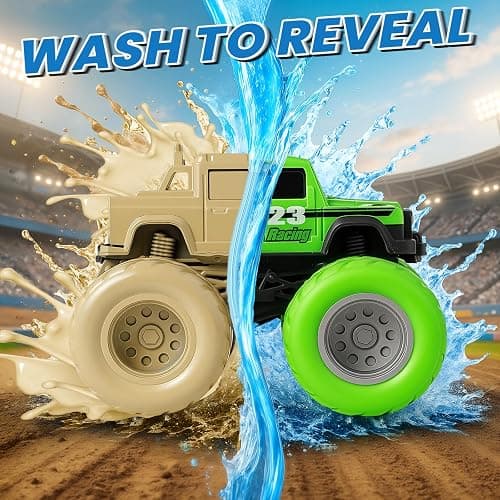IJIGU Monster Truck Toys for 3 4 5 6 7 Year Old Kids, Wash to Reveal Monster Trucks for Toddlers, 4 Pack Toy Trucks with Realistic Mud Paint, Ideal Christmas, Birthday Gifts for Boys Grils thumbnail 2