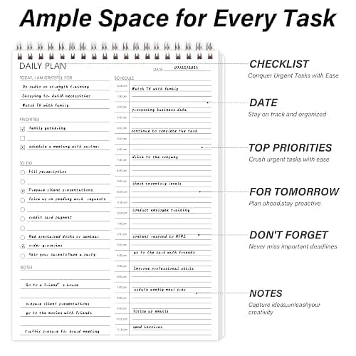 24 Hour Daily Planner - To Do List for Work & Personal Life, Productivity Everyday Planner, Daily Schedule, 6.5 x 9.8 thumbnail 4