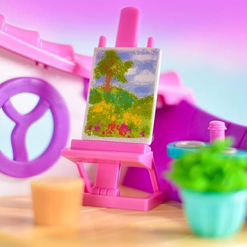 Sunny Days Entertainment Honey Bee Acres Rainbow Ridge Sunburst Art Studio – 50 Furniture Accessories with Exclusive Unicorn Figure | Light Up Dollhouse Playset | Pink Pretend Play Toys for Kids thumbnail 8
