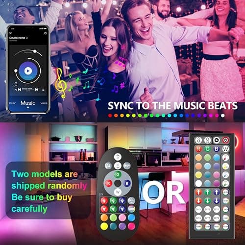 Mexllex LED Strip Lights 30M, Music Sync Color Changing RGB LED Strip with Remote, Sensitive Built-in Mic, App Controlled LED Lights, RGB LED Light Strip(APP+Remote+Mic) thumbnail 5