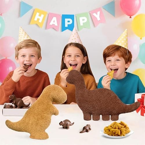 Dino Nuggets Pillow Plush, Dinosaur Chicken Plush Nuggets Pillow for Funny Birthday Gifts, Cute Funny Stuffed Animal for Boy and Girl, Dinosaur Gifts for Kids Teens and Adults (Tyran Rex, Small) thumbnail 2