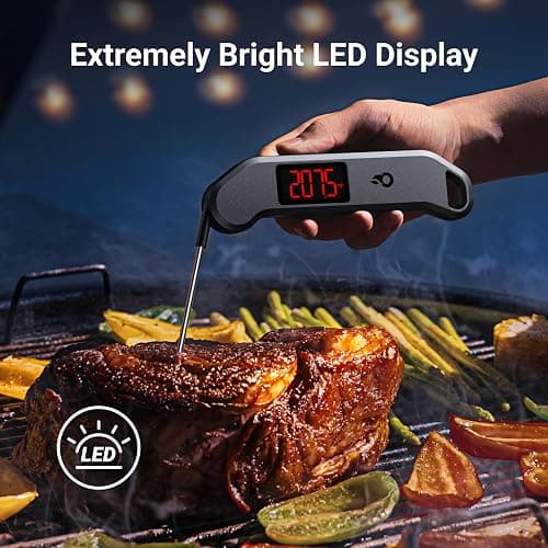 ThermoMaven Professional Meat Thermometer Digital, 1-Second Truly Instant Read, NIST Certified Accurate to ±0.5℉, Ultra Bright LED Screen, 100% Waterproof, Motion-Sensing Wake/Sleep, Black thumbnail 5