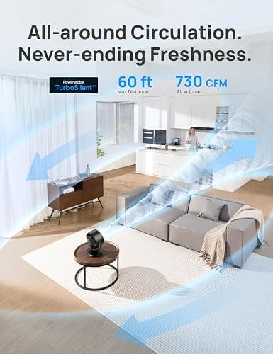 Dreo Fan for Bedroom, Desk Air Circulator Fan with Remote, 11 Inch Table Fans for Whole Room, 60ft Powerful Airflow, 120° Vertical Manual +90° Oscillating Fan, 4 Speeds, 8H Timer, Quiet Fan, Home - Black thumbnail 3