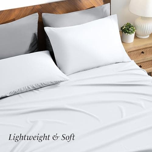 Ivy Union Twin Extra Long Sheet Set - Ultra-Soft Cooling with Deep Pockets - Breathable, Easy-Fit - Hotel Luxury Bedding Sheets & Pillowcases (Twin XL, White) thumbnail 5