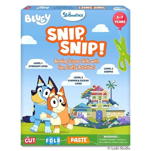 Skillmatics Snip Snip Bluey, Scissor Skills Toy, Felt Craft, Gift for Kids | Cutting Activity Book for Preschool, Safety Scissors, Fine Motor Skills, Screen-Free Learning, Boys & Girls Ages 3, 4, 5 - Image 1