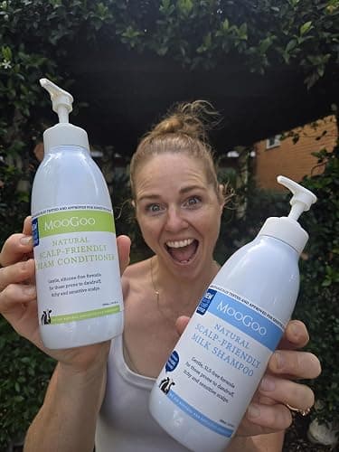 MooGoo Natural Milk Shampoo & Cream Conditioner Pack - For Itchy, Dry, Eczema, Psoriasis & Dandruff Prone Scalps – SLS, Silicone, Sulfate & Paraben Free - Natural & Gentle Formula – 2x 500ml thumbnail 6