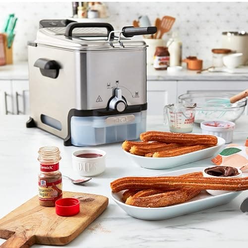 T-fal 3.5L Stainless Steel Deep Fryer with Basket for Home Use, 1700W, Deep Fryer with Oil Filtration, Temp Control, Digital Timer thumbnail 2