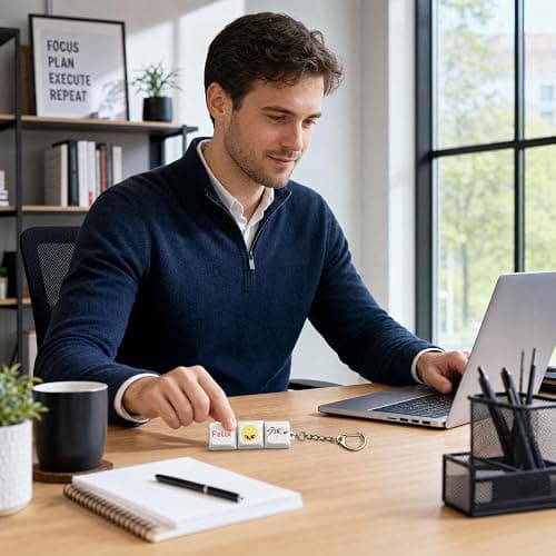 SKZOO 3-in-1 Finger Keyboard Fidget Toy Stress Relief Sensory Toy for Adults Creative Desk Toy for Focus and Relaxation (Yellow) thumbnail 2